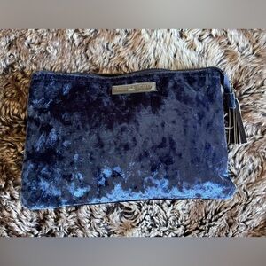 Isabel Scott Navy Blue Velvet Cosmetic Bag